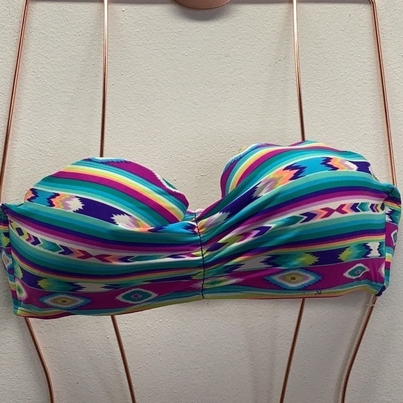 Hula Honey Size Medium Strapless Bikini Top & Zuliana Yellow Sarong. New - Picture 3 of 4